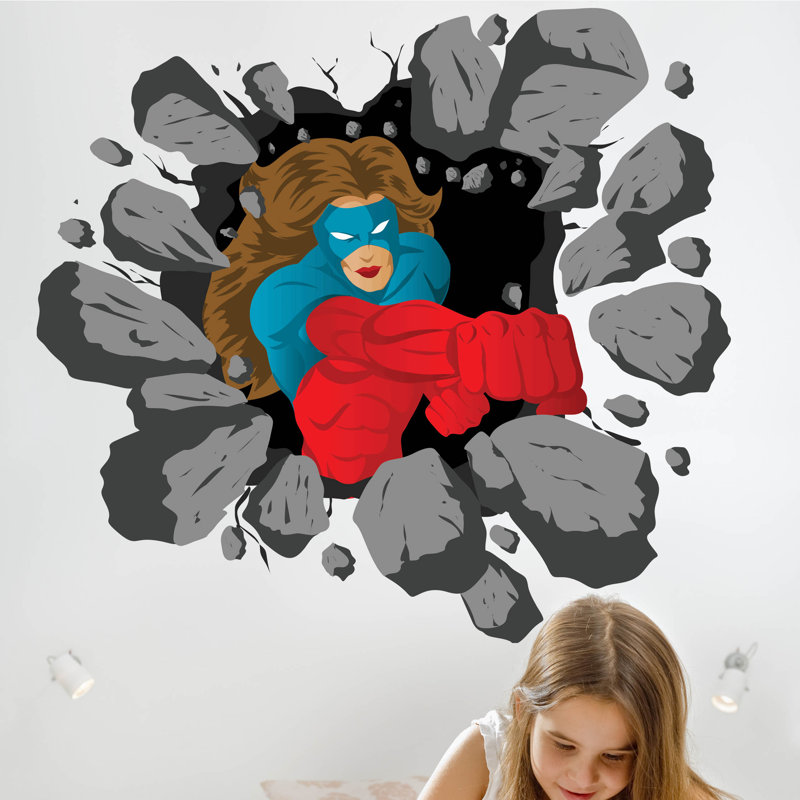 Adhésif décoratif «Winn Lady Hero Busting Out», H 44 po x l 48 po