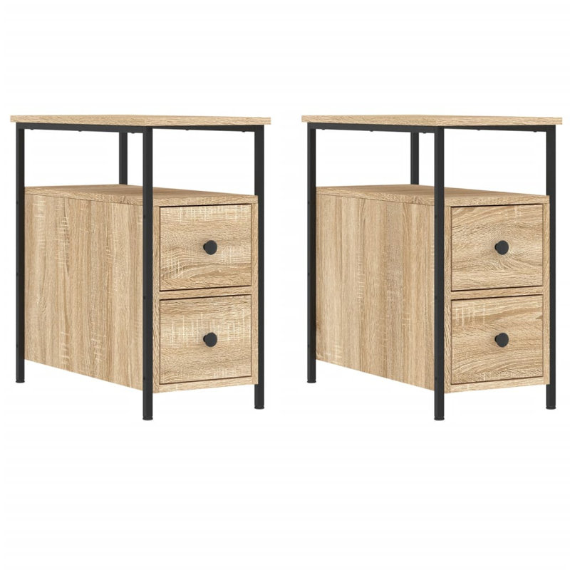 Nedlands 30cm W Manufactured Wood Bedside Table, Sonoma Oak