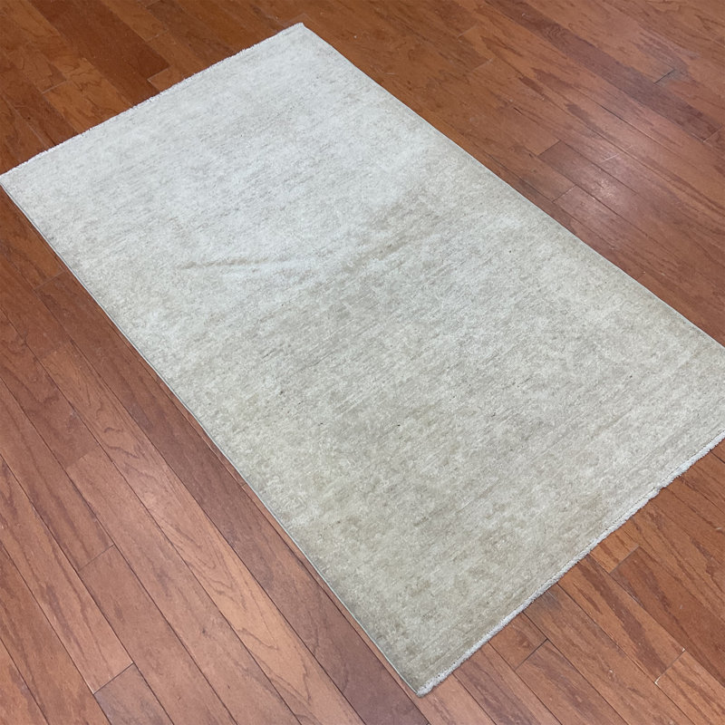  Handmade Whitewashed Oushak Wool Rug