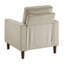 Chaise de salon contemporaine en velours côtelé taupe avec coussin confortable en bois massif 1pc-2031034793