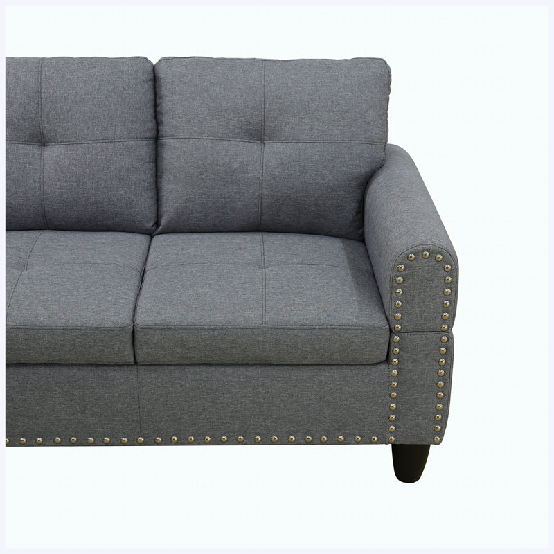 L shape Sectional Sofa Chair with cup holder - Dark Gray-Left