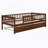 Wood Daybed With Trundle And Fence Guardrails-1104622496-1104622526