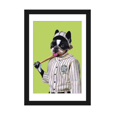 « bouledogue baseball player », reproduction d’art sur toile