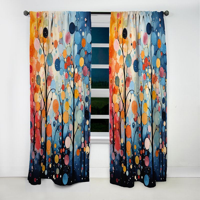 Carmelita - Rideau Mid-Century - Rideau occultant abstrait - 1 panneau, L 52 po x L 63 po