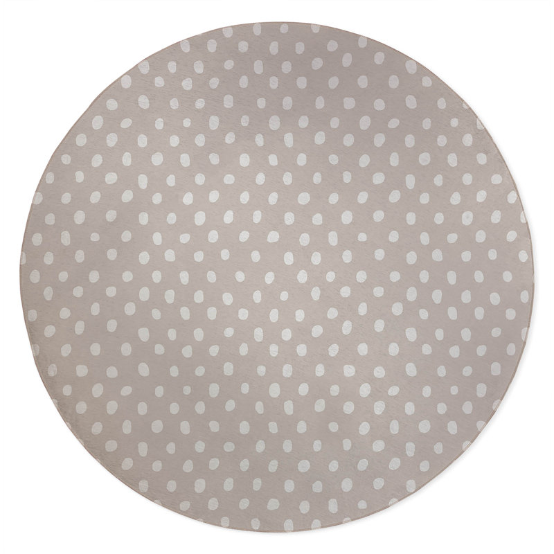Dot Lyfe Non-Slip Outdoor Rug, Round 5'