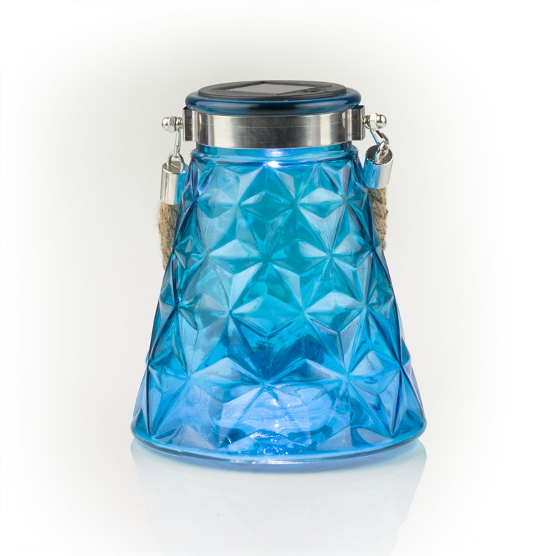 Luminaire suspendu d'extérieur à énergie solaire 7 po Beare, bleu