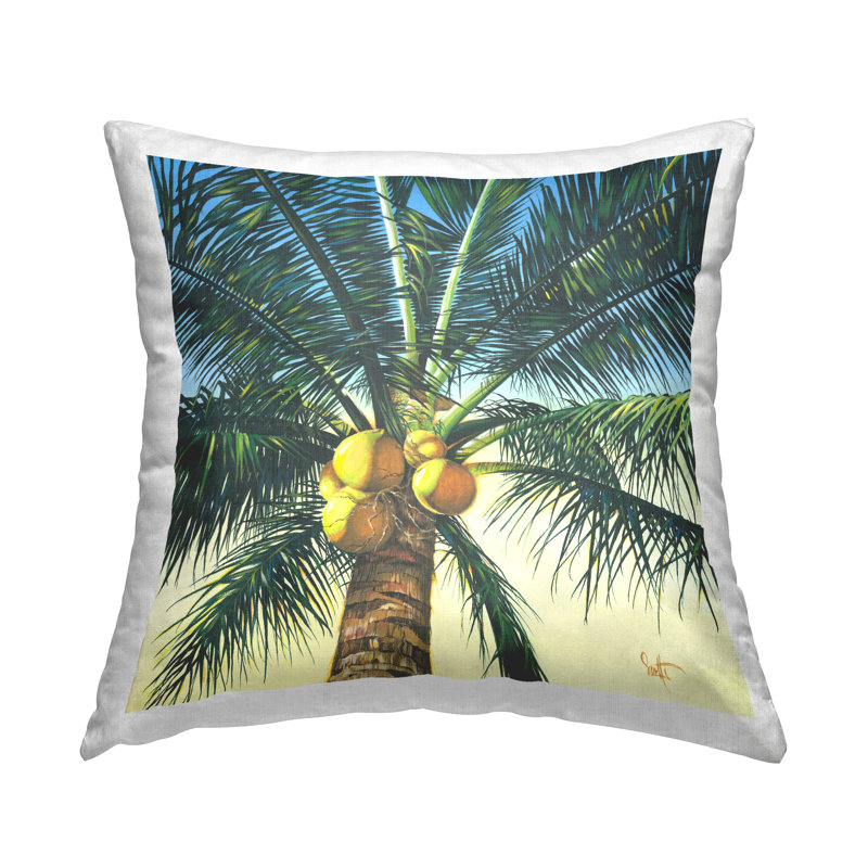 Conception de coussin d'été à motif de branches de palmier d'été par Scott Westmoreland