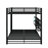 Metal Queen Over Queen Bunk Bed With Storage Cabinets And LED