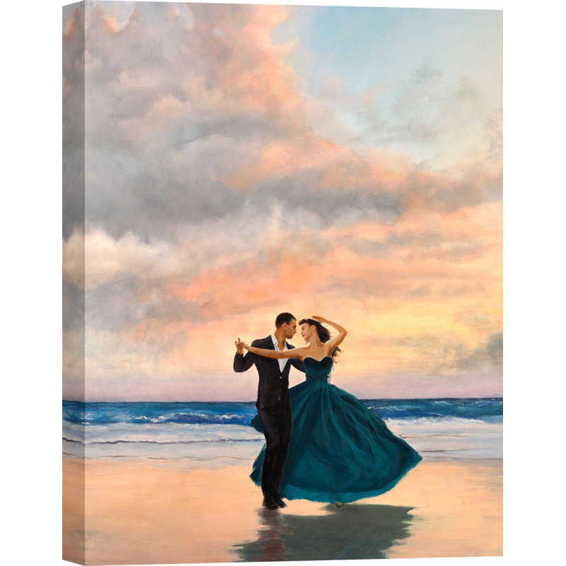Dancing On The Beach (Detail) by Pierre Benson - Wrapped Canvas Print, 80cm H x 60cm W x 4cm D