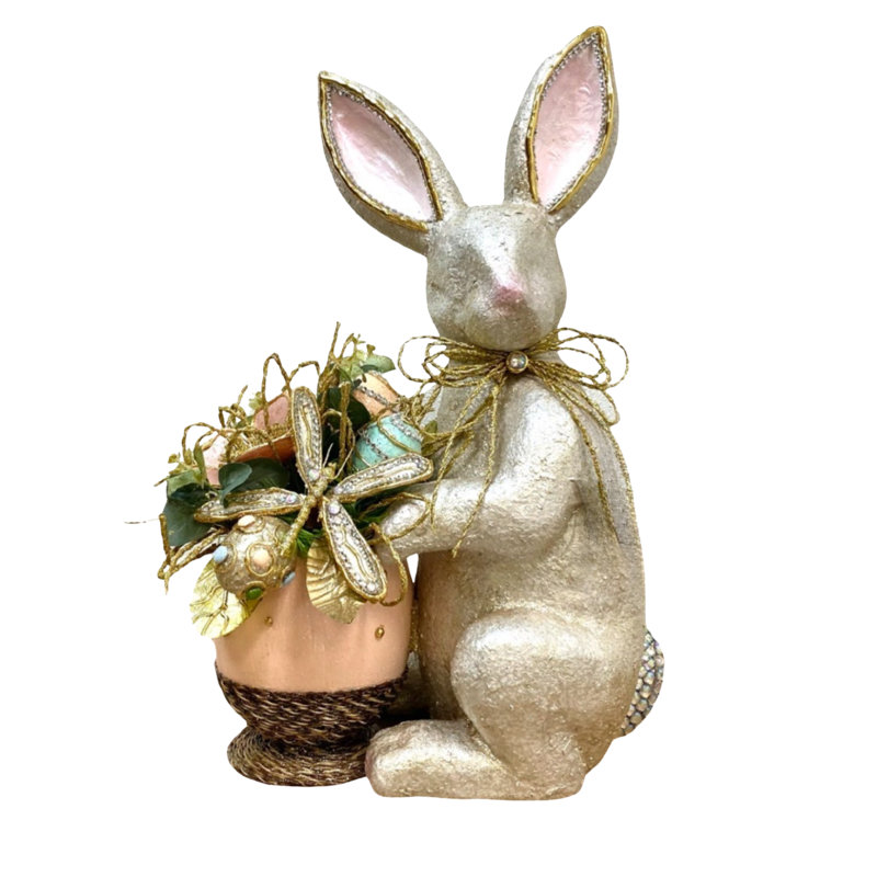 Lapin de Pâques avec pot floral