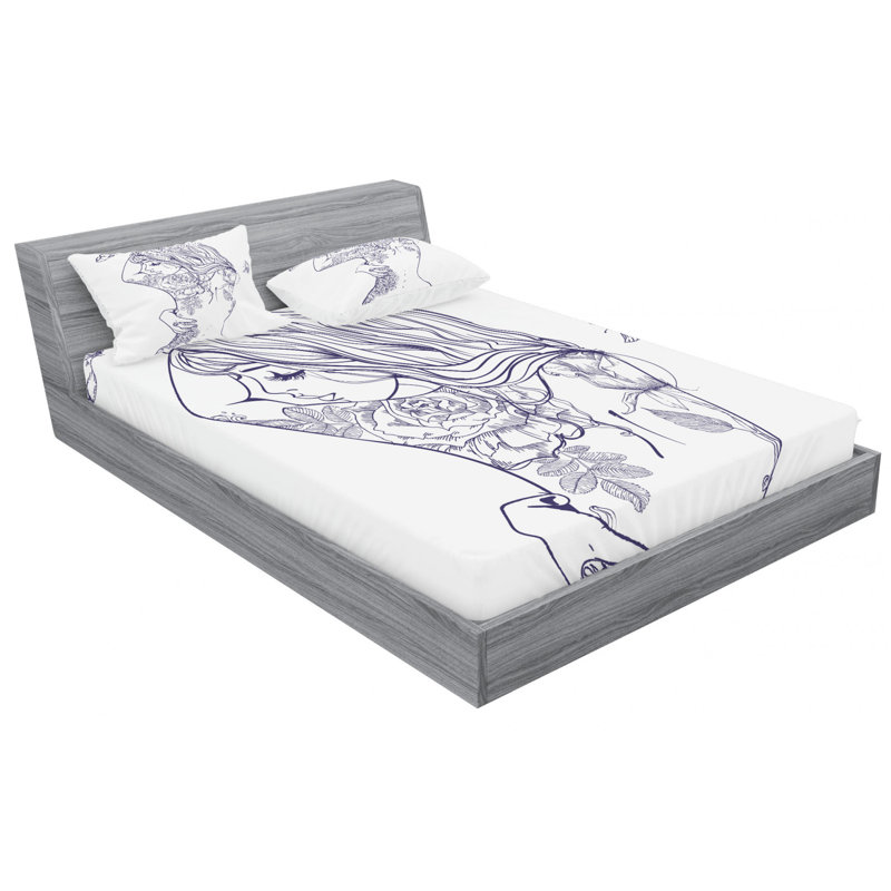 Microfiber Sheet Set, Queen Sheet Set with Fitted Sheet