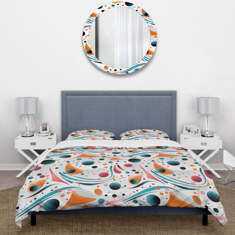Nomadic Whirls Polka Dots Pattern I Dots Duvet Cover, Twin Duvet Cover + 1 Standard Sham