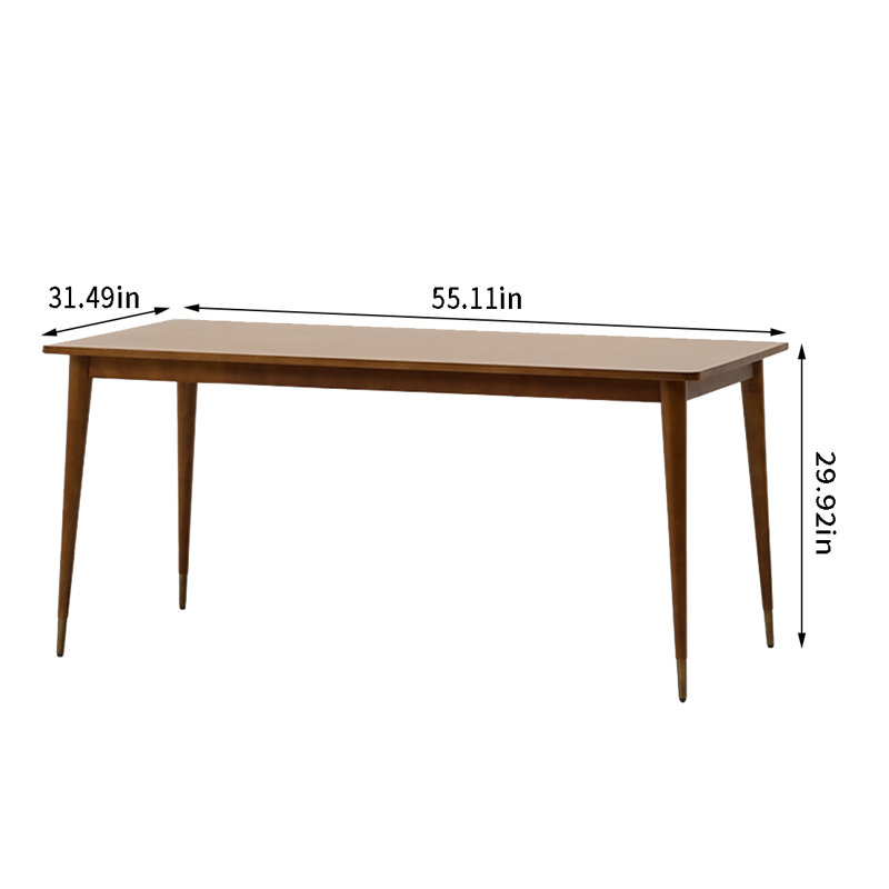 Mykhi Solid Wood Dining Table, 29.92"H x 55.11"L x 31.49"W