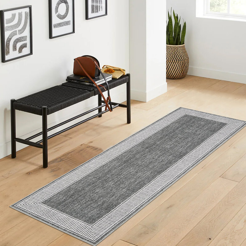 Area Rug Washable Rug Modern Bordered Rugs Non Slip Foldable Rugs for Living Room Entryway Bedroom Dining Room Home Office