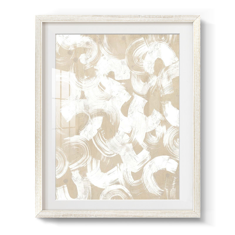 Swish Stone I - impression encadrée, H 28,5 po x l 20,5 po, Blanc