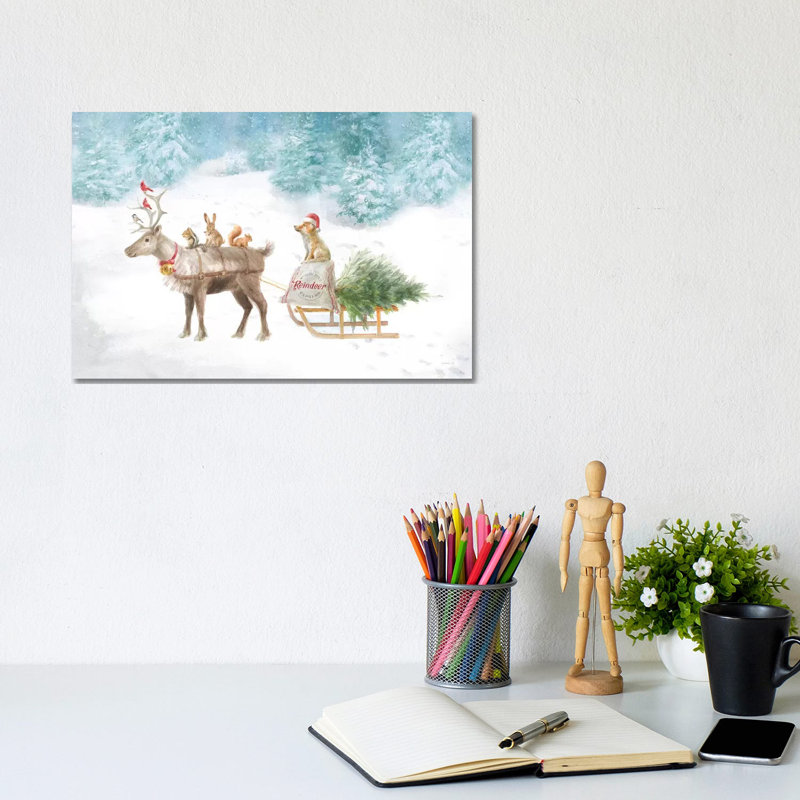«Woodland Celebration I» par Danhui Nai - reproduction d'art, H 8 po x l 12 po x P 0,75 po, Toile tendue, Pas de tapis