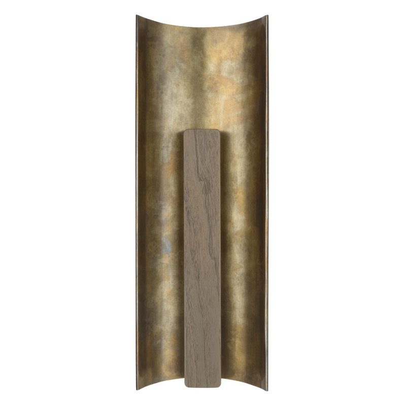 Anne-Marie Barton Remi 18" Sconce, Mottled Brass/Warm Walnut