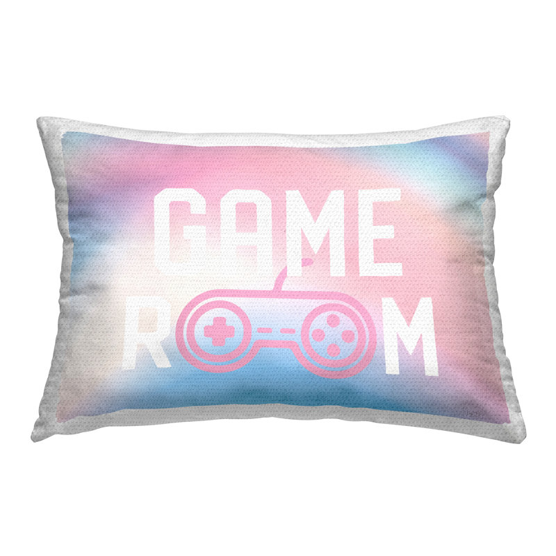 Coussin extérieur Hockey Sticks par Lil 'Rue, 14"H x 20"W, Pink Abstract, Rectangular