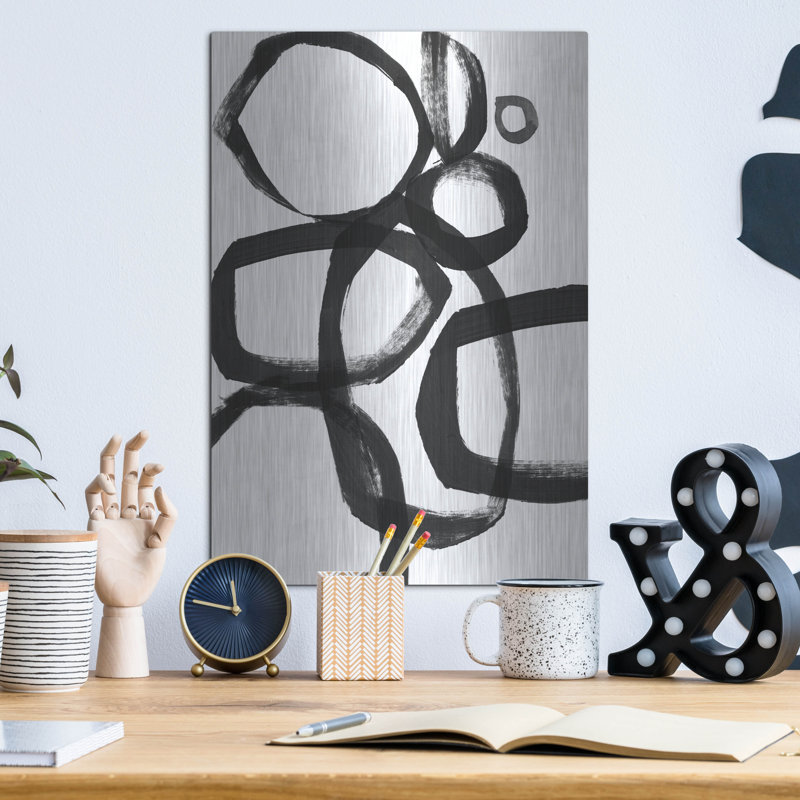 «Brushstroke Circles II» par Linda Woods, H 16 po x l 12 po