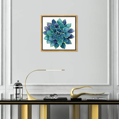 «Succulent Lovers», reproduction d'art sur toile bleue moderne pour plante d'intérieur