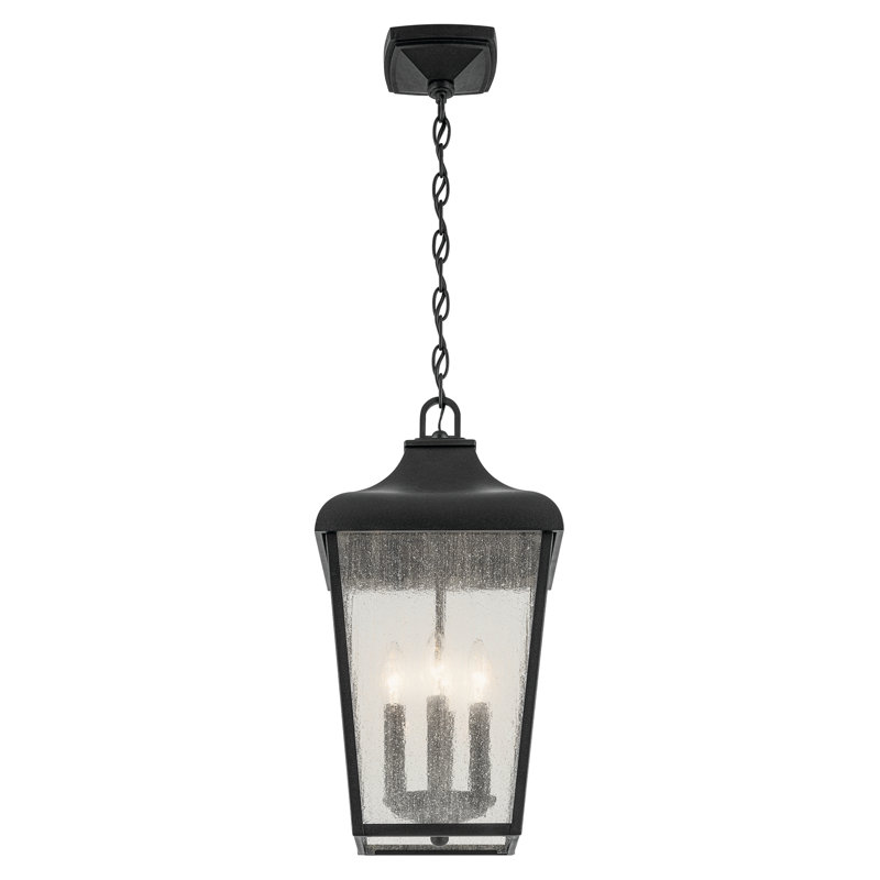 Luminaire suspendu d'extérieur 19,75 po 4 lumières avec verre d'eau transparent