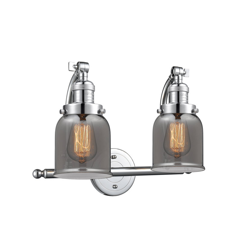 Bonomo 2 - Light Dimmable Vanity Light, 6 Watt Vinage LED Bulb, Plated Smoked, Polished Chrome