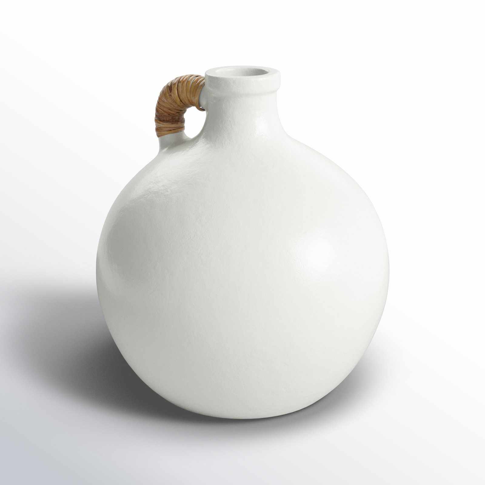 Winslet Terracotta Table Vase, 13.3" H x 12.2" W x 12.2" D, White