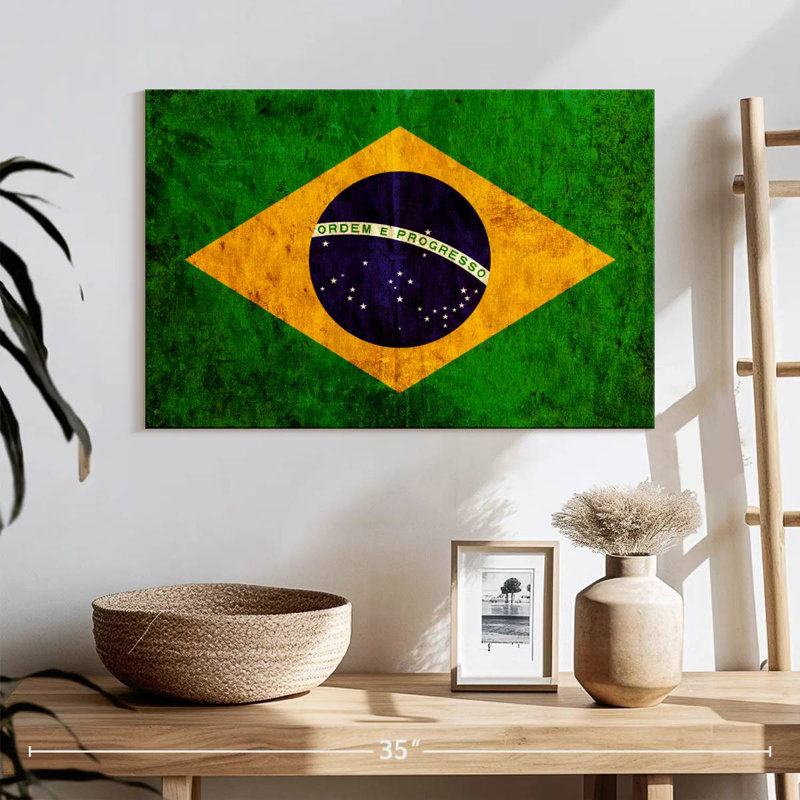 Drapeau brésilien Borges, H 16 po x l 24 po