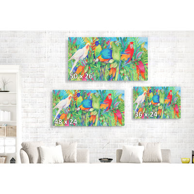 Parrots Painted, Red, Green Blue