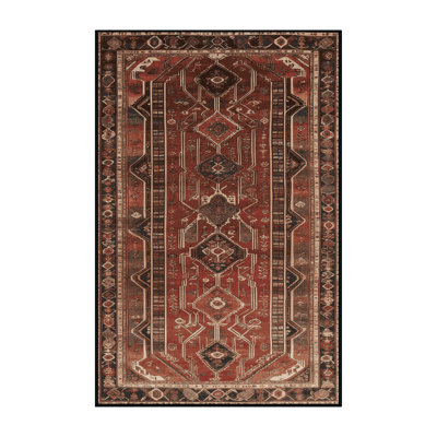 Machine Washable Persian Black Area Rug