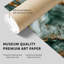 Abstrait vert émeraude et cristaux de marbre géode dorée III, reproduction d'art moderne sans cadre-858865408