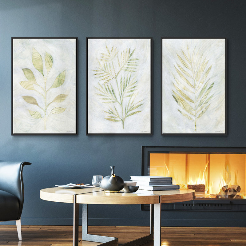 Breezy Fronds I 3 pièces, Noir, H 27 po x l 54 po