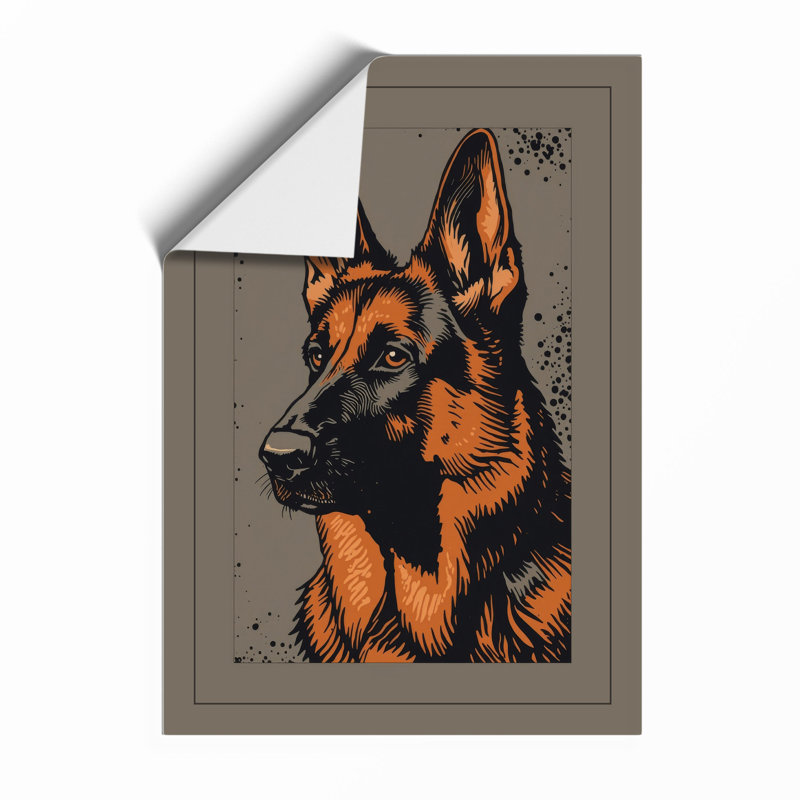 German Shepherd Profile Graphic Art - Print, Unframed, A4 - 29.7 x 21.0 cm