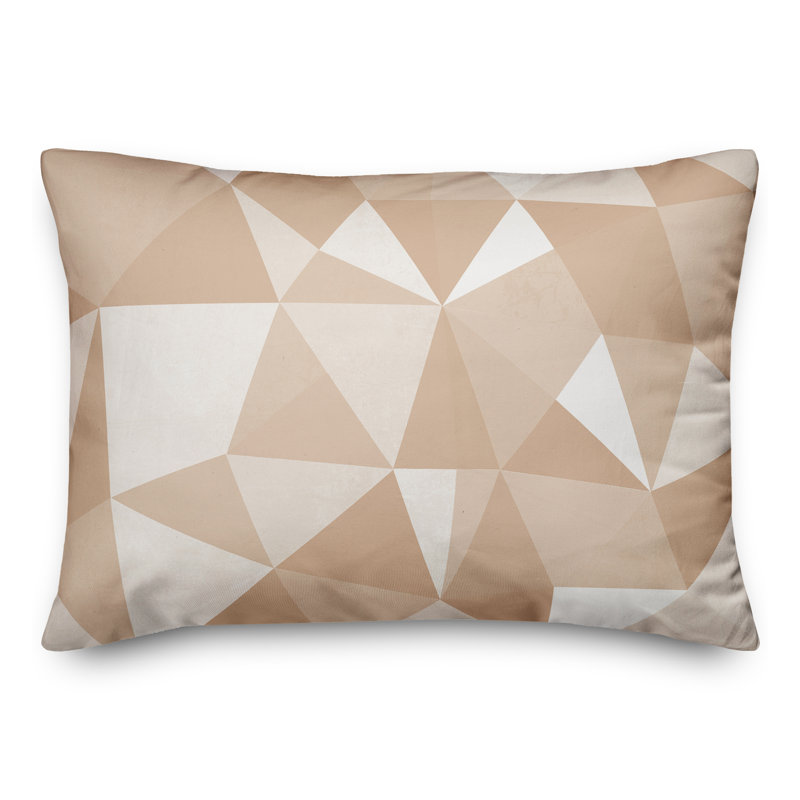 Collection 2 Modern Tri-Block Geometric Lumbar Pillow, Tan, Geometric 1