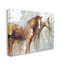 «Layered Abstract Horses Foals», peinture sur toile encadrée, art texturé blanc par échelle blanche-70681044-70681049
