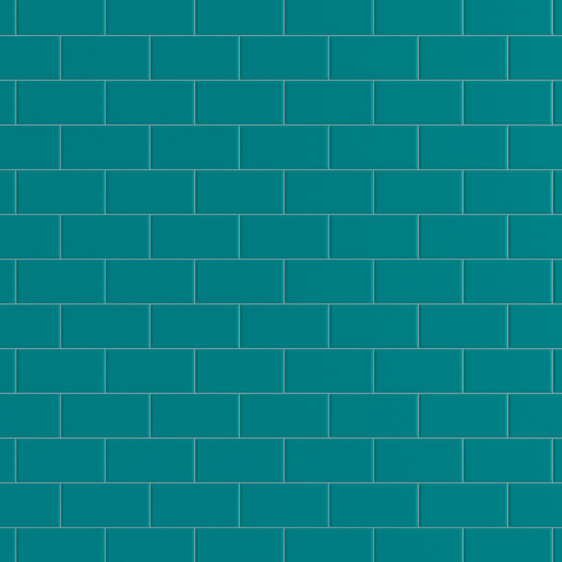 Stacy Garcia Victoria Ceramic Subway Wall Tile, 3.93" W x 7.85" L, Teal