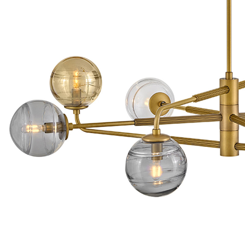 Oberon 8 - Light Chandelier, Heritage Brass