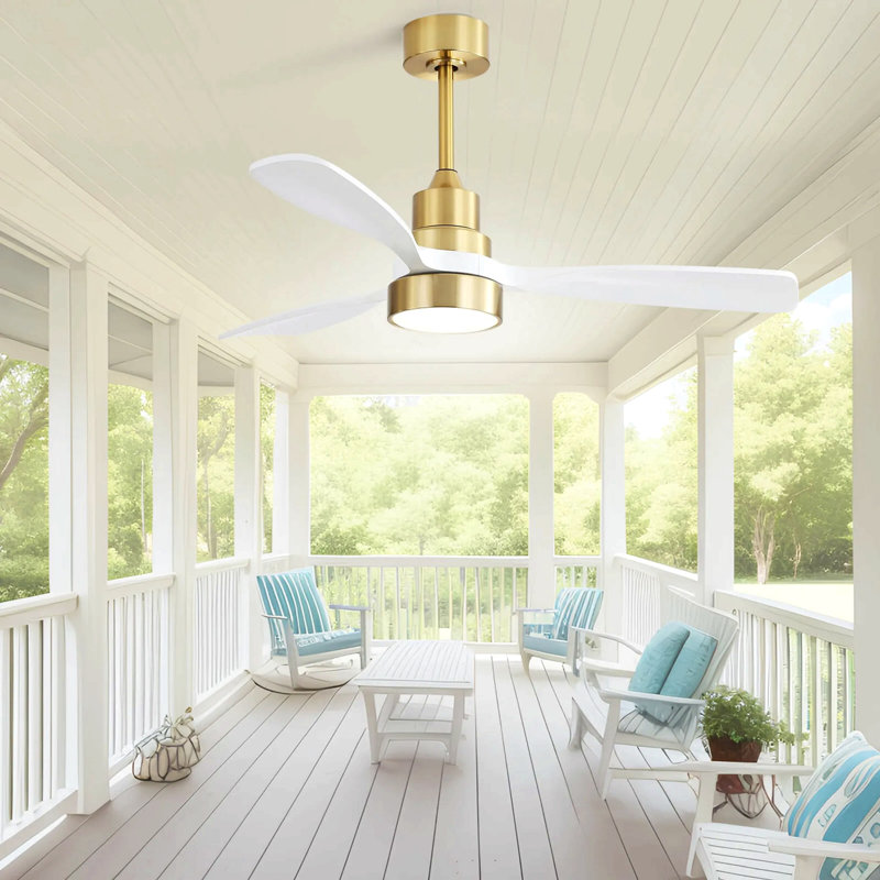 Ventilateur de plafond en bois massif 48 pouces avec moteur à courant continu réversible à intensité variable 6 vitesses