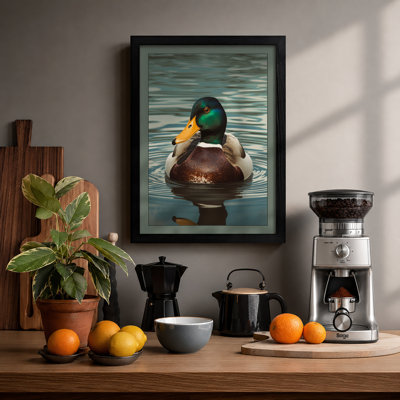 Mallard On Still Water Coastal - Print