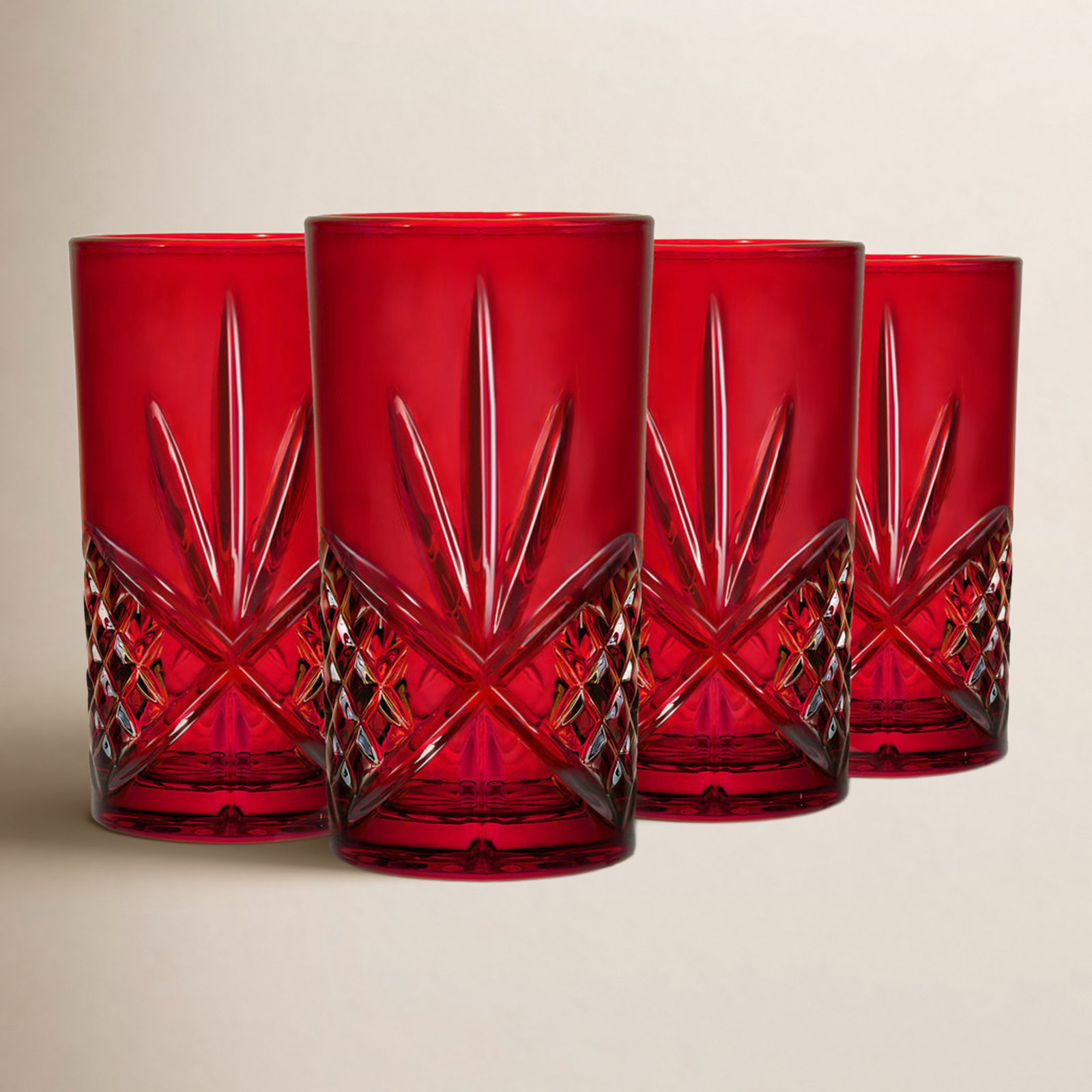 Dublin Crystal Highball Glass, Red