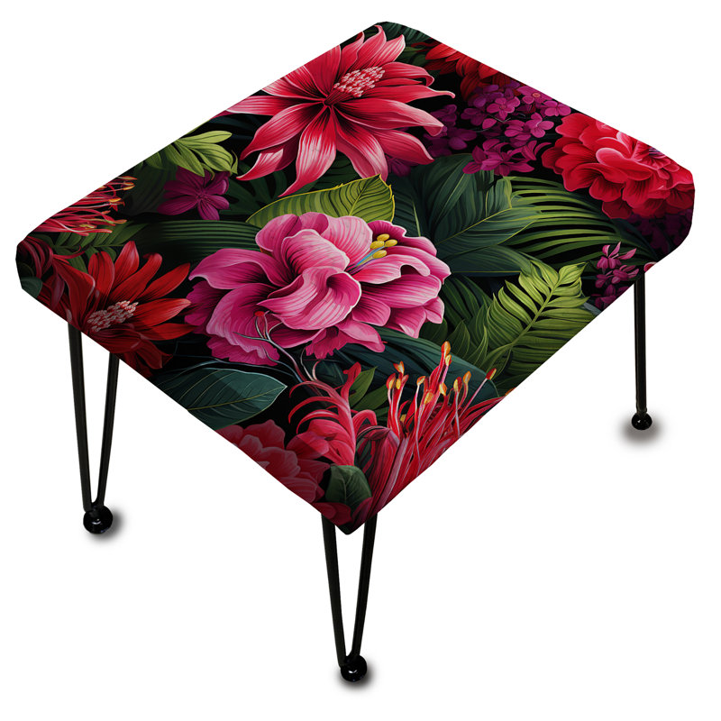 Exotic Flora Tropical Pattern - Tropical Rectangle Ottoman