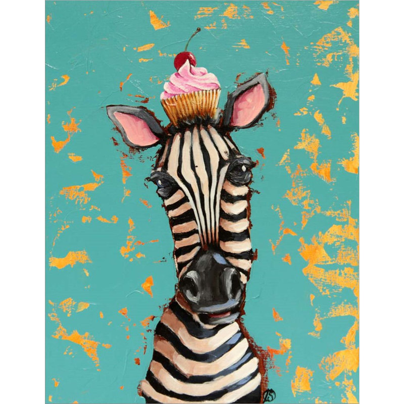 Zèbre avec petit gâteau cerise par Lucia Stewart - cadre photo