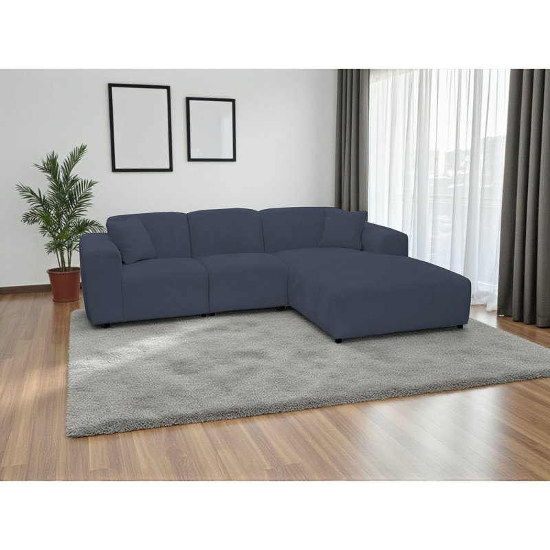 4 Seater Corner Sofa , Right Hand Facing, Navy