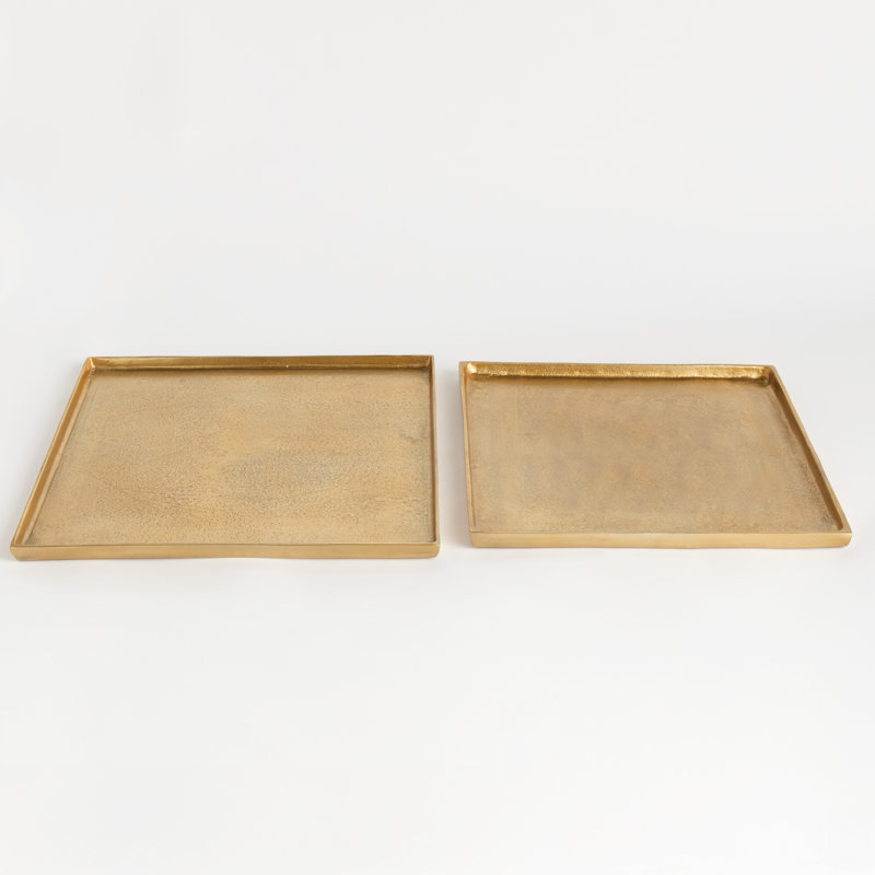 BRETT SQUARE DECORATIVE TRAYS, SET OF 2