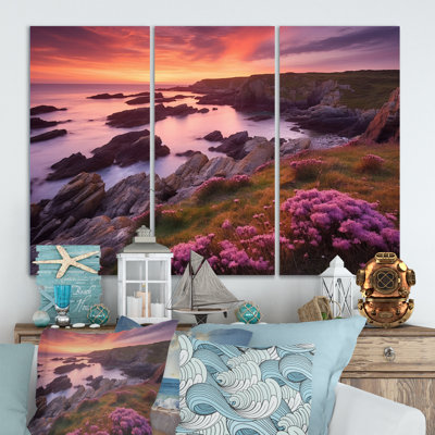 Ensemble de 3 décorations murales Beachside Cliff Dusk I