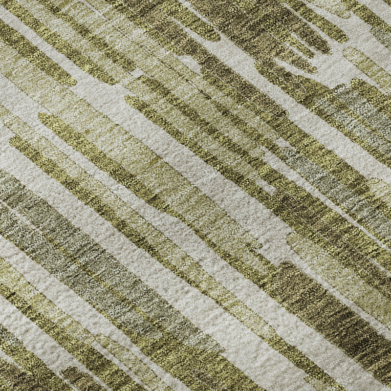 Tapis olive Tweedy lavable à la machine Premium, Rectangle 10 pi x 14 pi