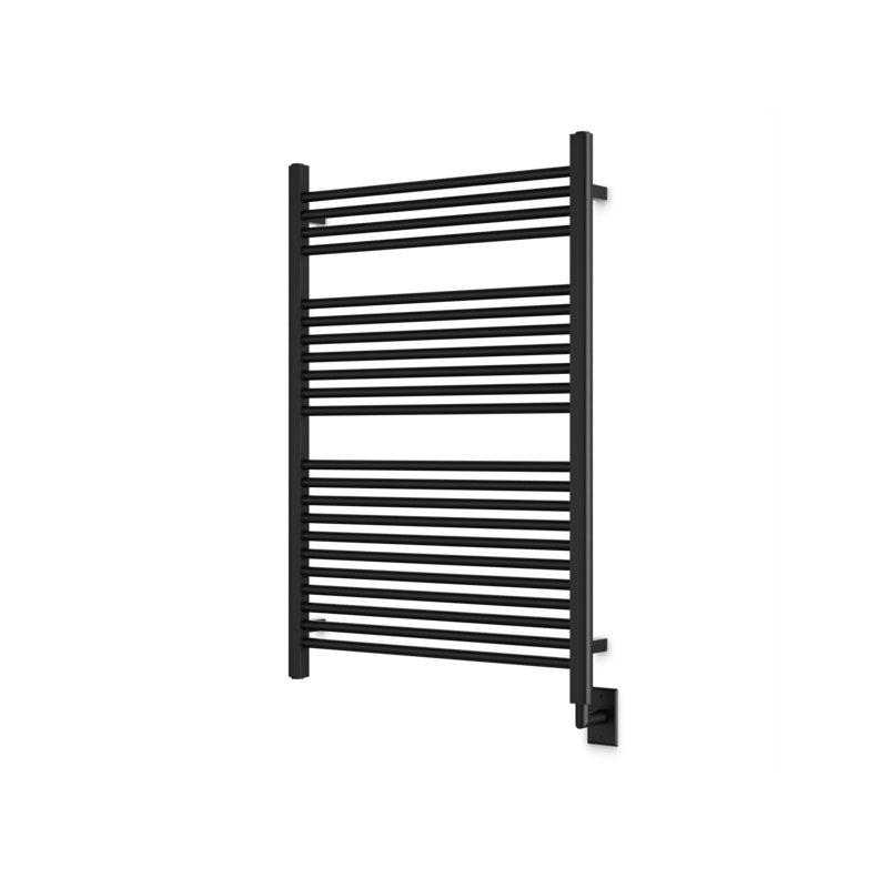 Denby Wall Mount Electric Towel Warmer, Black, 44" H x 29.5" W x 5.19" D