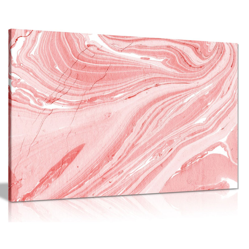 Pink Marble - Wrapped Canvas Print, 20cm H x 31cm W