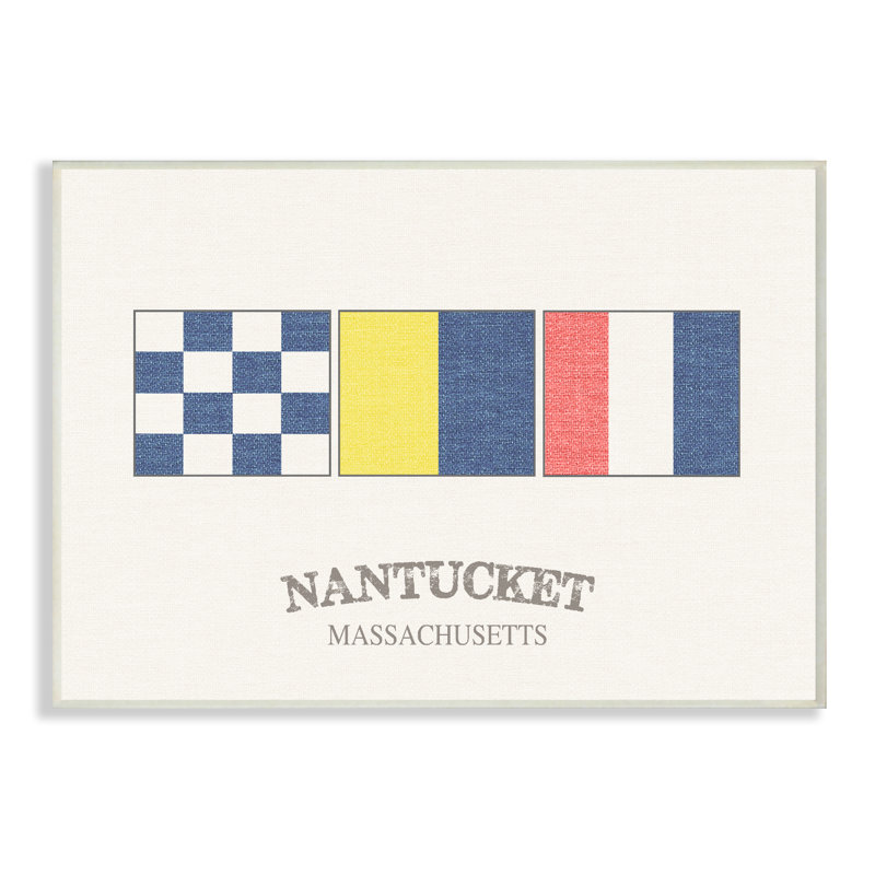 «Nantucket Nautical Flags», reproduction d'impression, Plaque murale, 10 po x 15 po