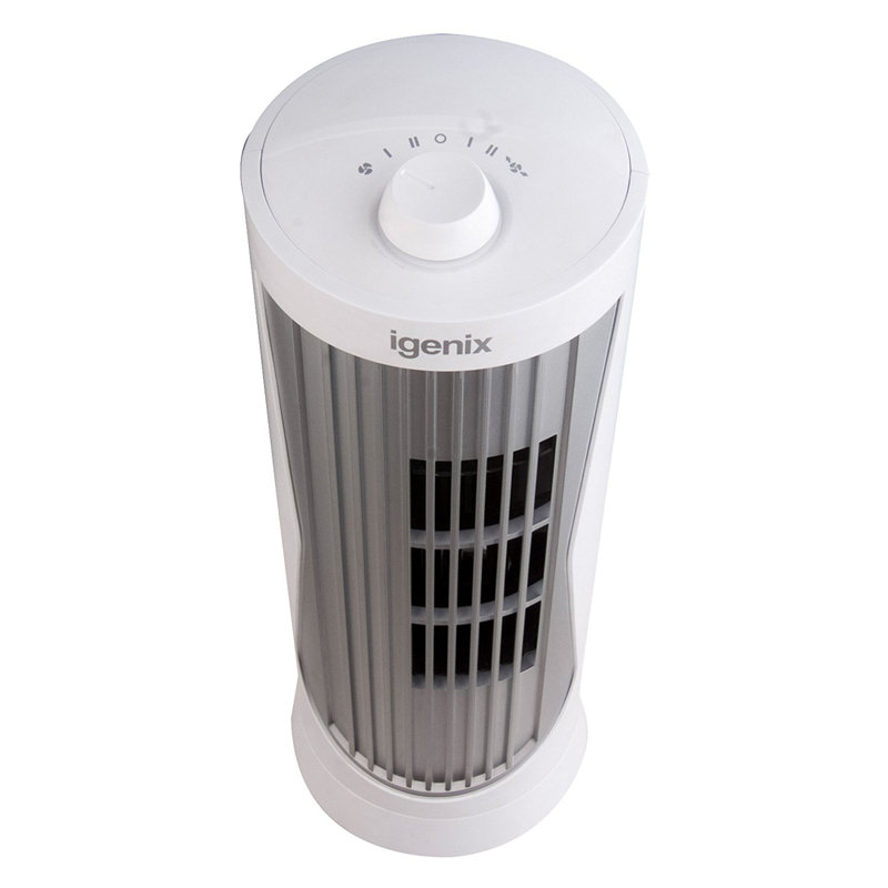 Igenix 12 Inch Mini Tower Fan Black, White